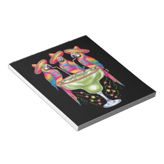 Parrot Cinco De Mayo Grappig Drink Mexicaanse Fies Notitieblok (Schuin)