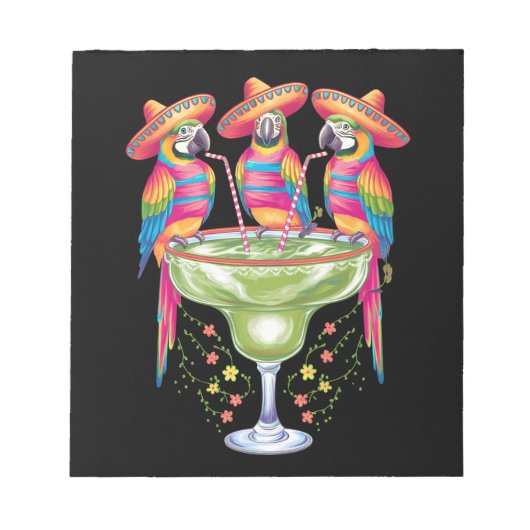 Parrot Cinco De Mayo Grappig Drink Mexicaanse Fies Notitieblok (Voorkant)