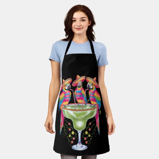 Parrot Cinco De Mayo Grappig Drink Mexicaanse Fies Schort (Gedragen)