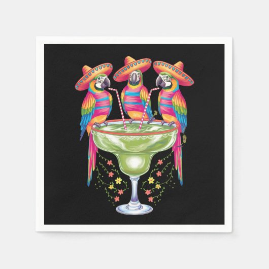 Parrot Cinco De Mayo Grappig Drink Mexicaanse Fies Servet (Voorkant)