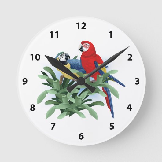 Parrot Clocks Ronde Klok (Voorkant)