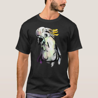 Parrot Cockatau-Waterverf Schilting T-shirt