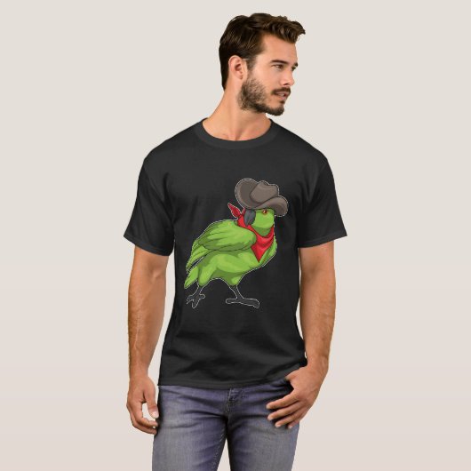 Parrot Cowboy pet T-shirt (Voorkant volledig)