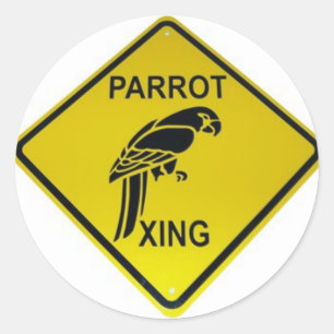 Parrot Crossing Bumpersticker Ronde Sticker