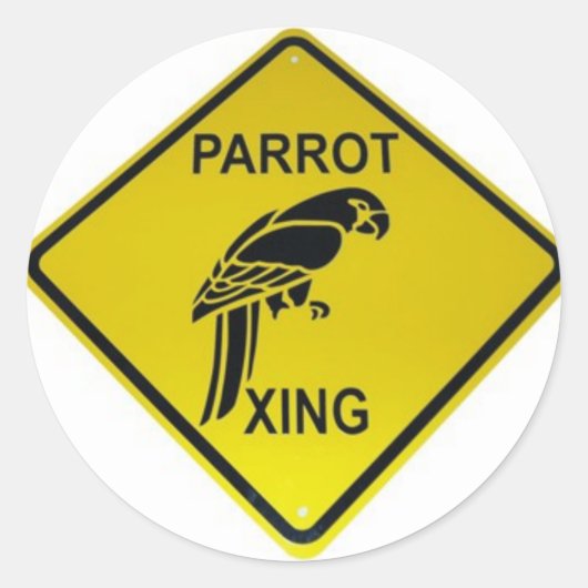 Parrot Crossing Bumpersticker Ronde Sticker (Voorkant)