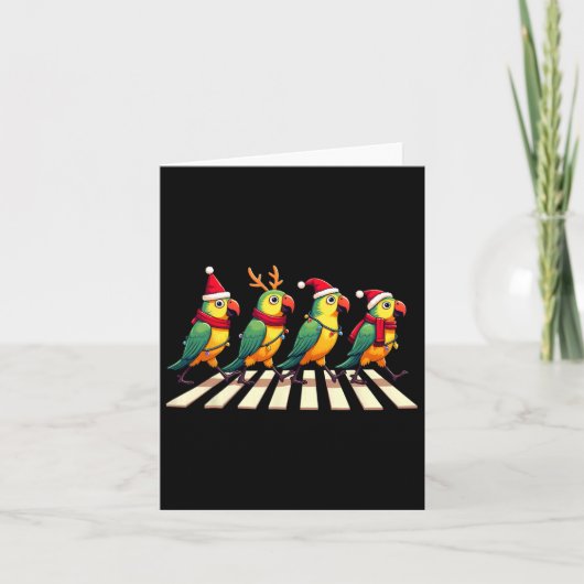 Parrot Crossing Road Xmas Kaart (Voorkant)