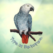 Parrot Decal Personalized Parrot Art Window Cling (Vel 3)