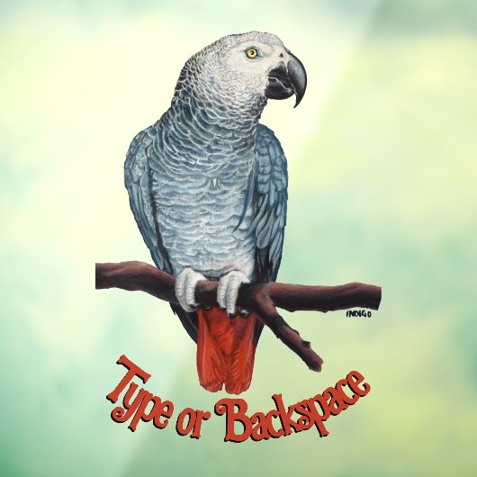 Parrot Decal Personalized Parrot Art Window Cling (Vel 3)