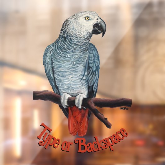 Parrot Decal Personalized Parrot Art Window Cling (Vel 2)