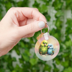 Parrot_design.no.1- door Maaya Prints, Sleutelhanger