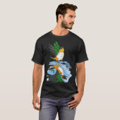Parrot & Dragon Reflection I Black, met Caique T-shirt (Voorkant volledig)