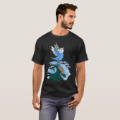 Parrot & Dragon Reflection I Blue Budgie Budgeriga T-shirt (Voorkant volledig)