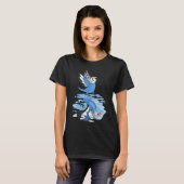 Parrot & Dragon Reflection I Blue Budgie Budgeriga T-shirt (Voorkant volledig)
