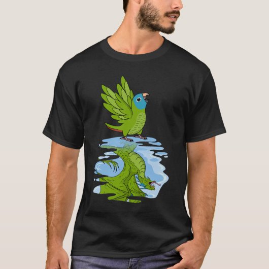 Parrot & Dragon Reflection I Blue crowed Conure T-shirt (Voorkant)