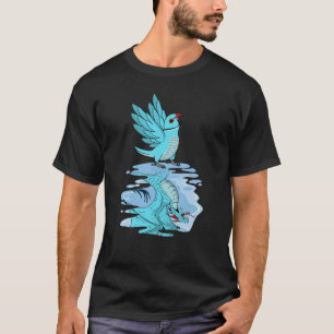Parrot & Dragon Reflection I Blue Indian Ringneck T-shirt