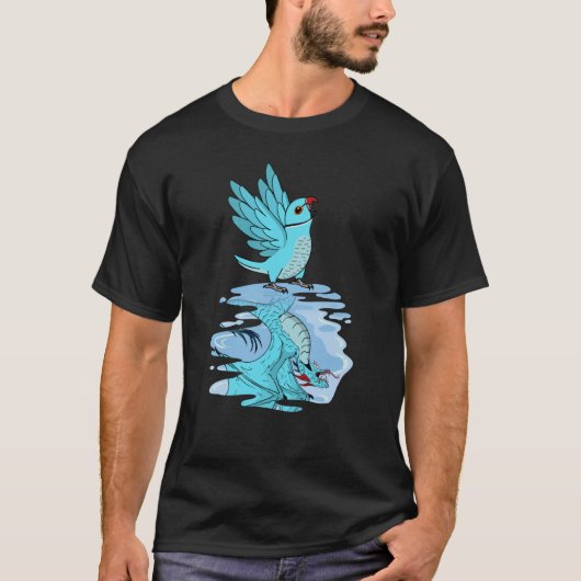Parrot & Dragon Reflection I Blue Indian Ringneck T-shirt (Voorkant)