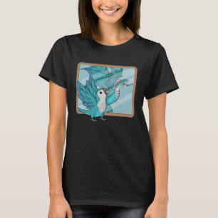 Parrot & Dragon Reflection I Blue Monk Paraket Qu T-shirt
