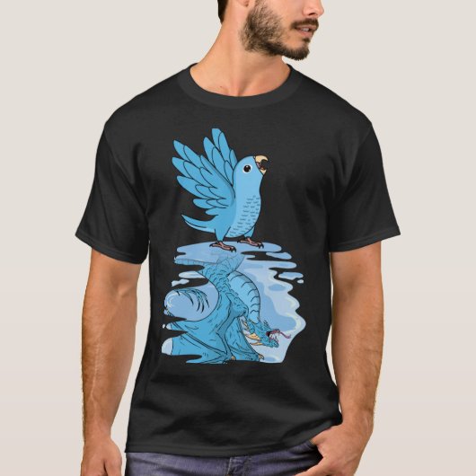 Parrot & Dragon Reflection I Blue Parrotlet T-shirt (Voorkant)