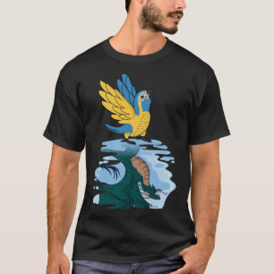 Parrot & Dragon Reflection I Blue-troebel Macaw T-shirt