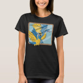 Parrot & Dragon Reflection I Blue-troebel Macaw T-shirt (Voorkant)