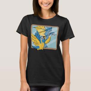 Parrot & Dragon Reflection I Blue-troebel Macaw T-shirt