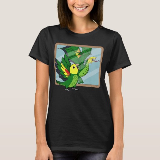 Parrot & Dragon Reflection I Double Yellow T-shirt (Voorkant)