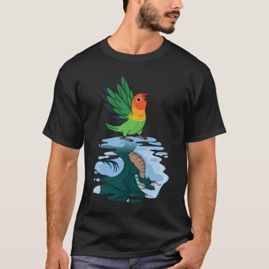 Parrot & Dragon Reflection i Fischers Lovebird 2 T-shirt (Voorkant)