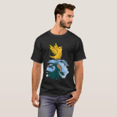 Parrot & Dragon Reflection i Golden Conure 2 T-shirt (Voorkant volledig)