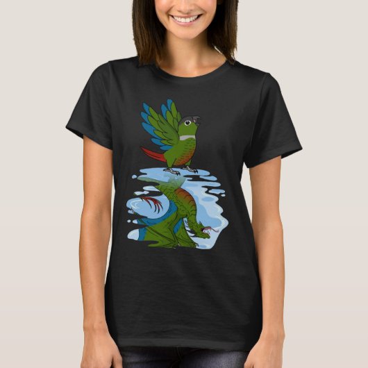 Parrot & Dragon Reflection I Green Cheek Conure T-shirt (Voorkant)