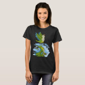 Parrot & Dragon Reflection I Green Monk Paraket Q T-shirt (Voorkant volledig)