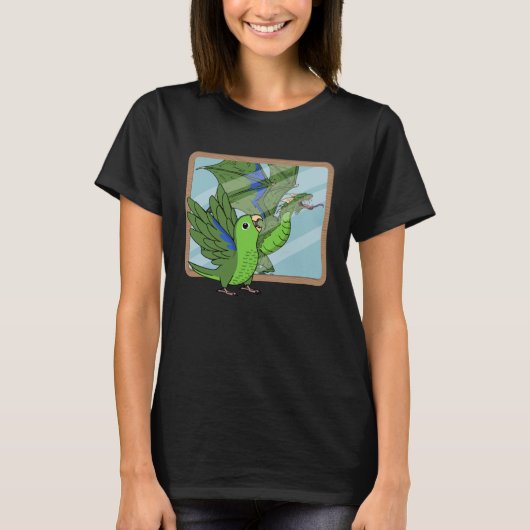 Parrot & Dragon Reflection I Green Parrotlet 1 T-shirt (Voorkant)