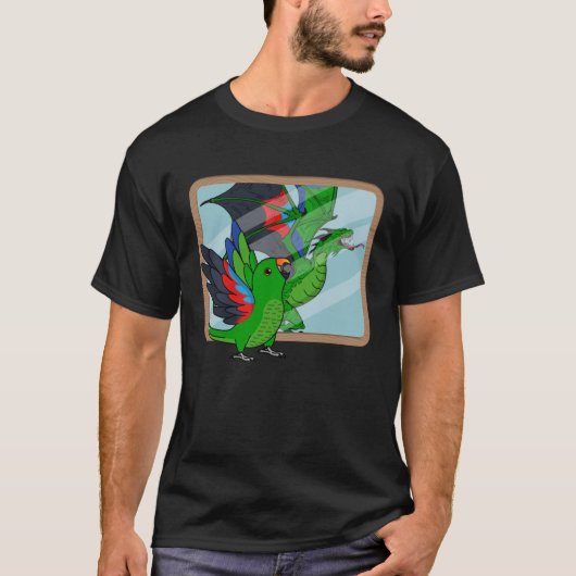 Parrot & Dragon Reflection I Male Eclectus 1 T-shirt (Voorkant)