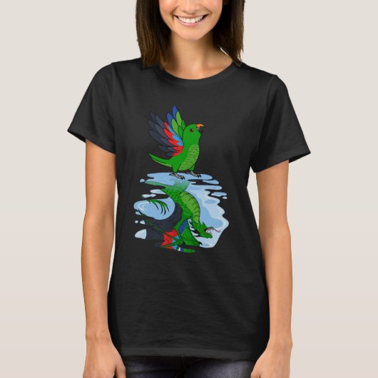 Parrot & Dragon Reflection I Male Eclectus T-shirt (Voorkant)