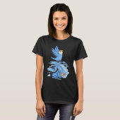 Parrot & Dragon Reflection I Peach face Blue Love T-shirt (Voorkant volledig)