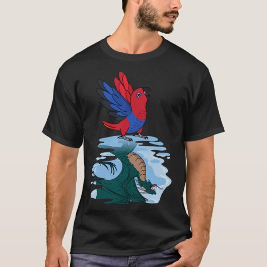 Parrot & Dragon Reflection I Vrouw Eclectus 2 T-shirt (Voorkant)