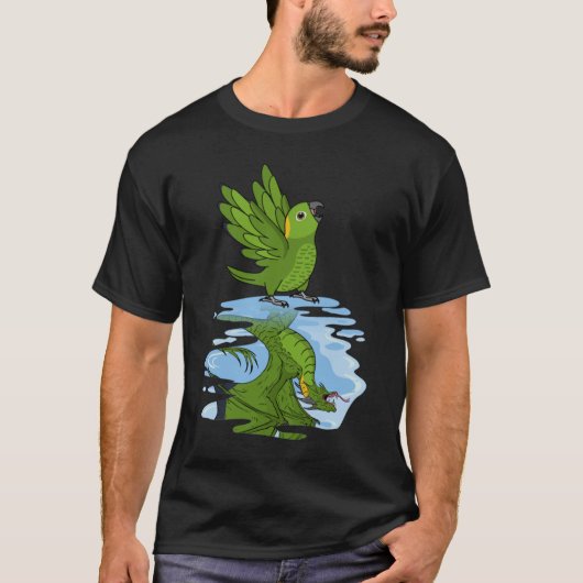 Parrot & Dragon Reflection I Yellow Naped Amazon T-shirt (Voorkant)