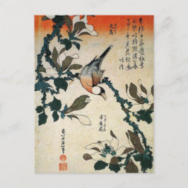 Parrot en bloemen briefkaart