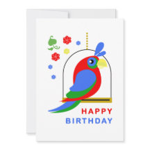 Parrot en bloemen