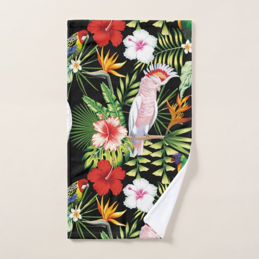 Parrot en Macaw met tropische Planten patroon Bad Handdoek (Handdoek)
