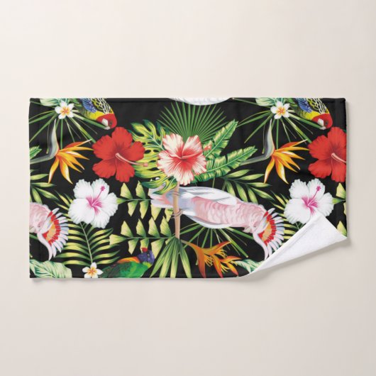Parrot en Macaw met tropische Planten patroon Bad Handdoek (Handdoek)