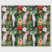 Parrot en Macaw met tropische Planten patroon Cadeaupapier (Vlak)