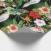 Parrot en Macaw met tropische Planten patroon Cadeaupapier (Hoek)