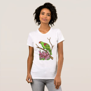 Parrot en orchideeën t-shirt