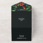 Parrot Exotisch oerwoud Paradijsvogel bruiloft RSV All In One Uitnodiging (Buitenkant)