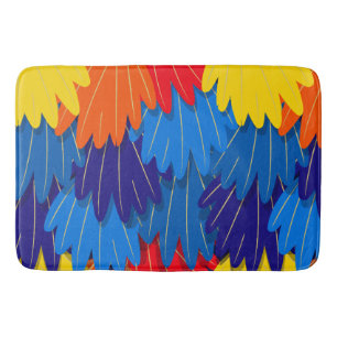 Parrot Feathers Scarlet Macaw Exotic Bird Pattern Badmat