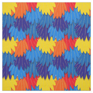 Parrot Feathers Scarlet Macaw Pattern Stof