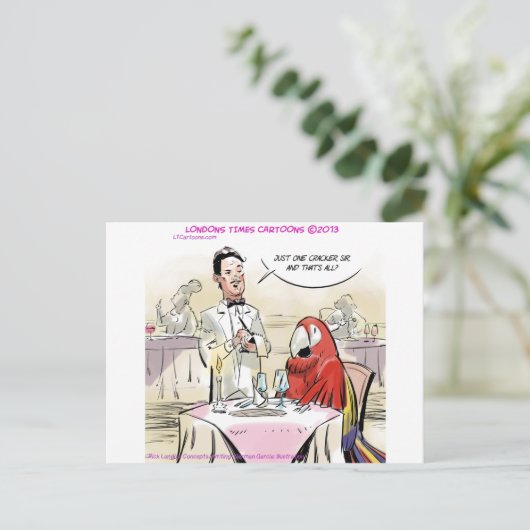 Parrot Fine Dining Funny Briefkaart (Staand voorkant)