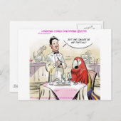 Parrot Fine Dining Funny Briefkaart (Voorkant / Achterkant)