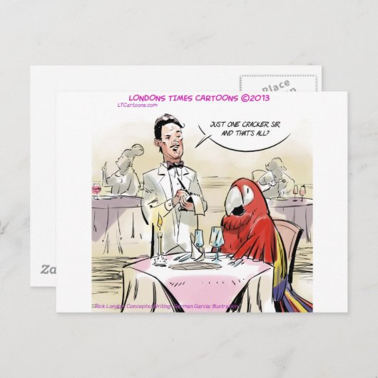 Parrot Fine Dining Funny Briefkaart (Voorkant / Achterkant)