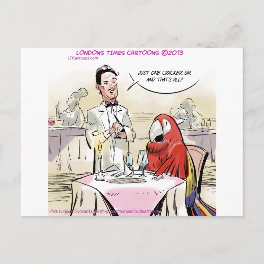 Parrot Fine Dining Funny Briefkaart (Voorkant)
